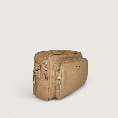 Бежева італійська шкіряна жіноча сумка Piumelli Maira Bag, D85 Sand