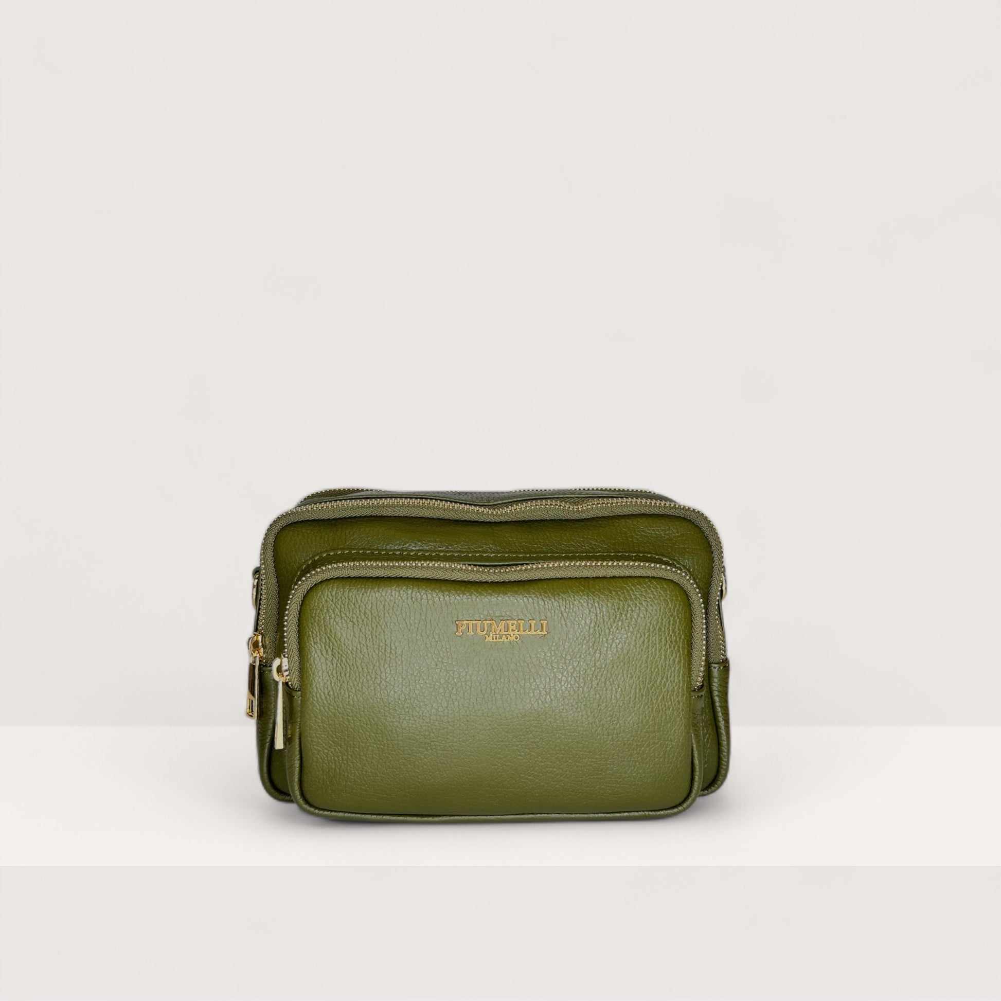 Італійська шкіряна жіноча сумка Piumelli Maira D74 Olive кольору хакі