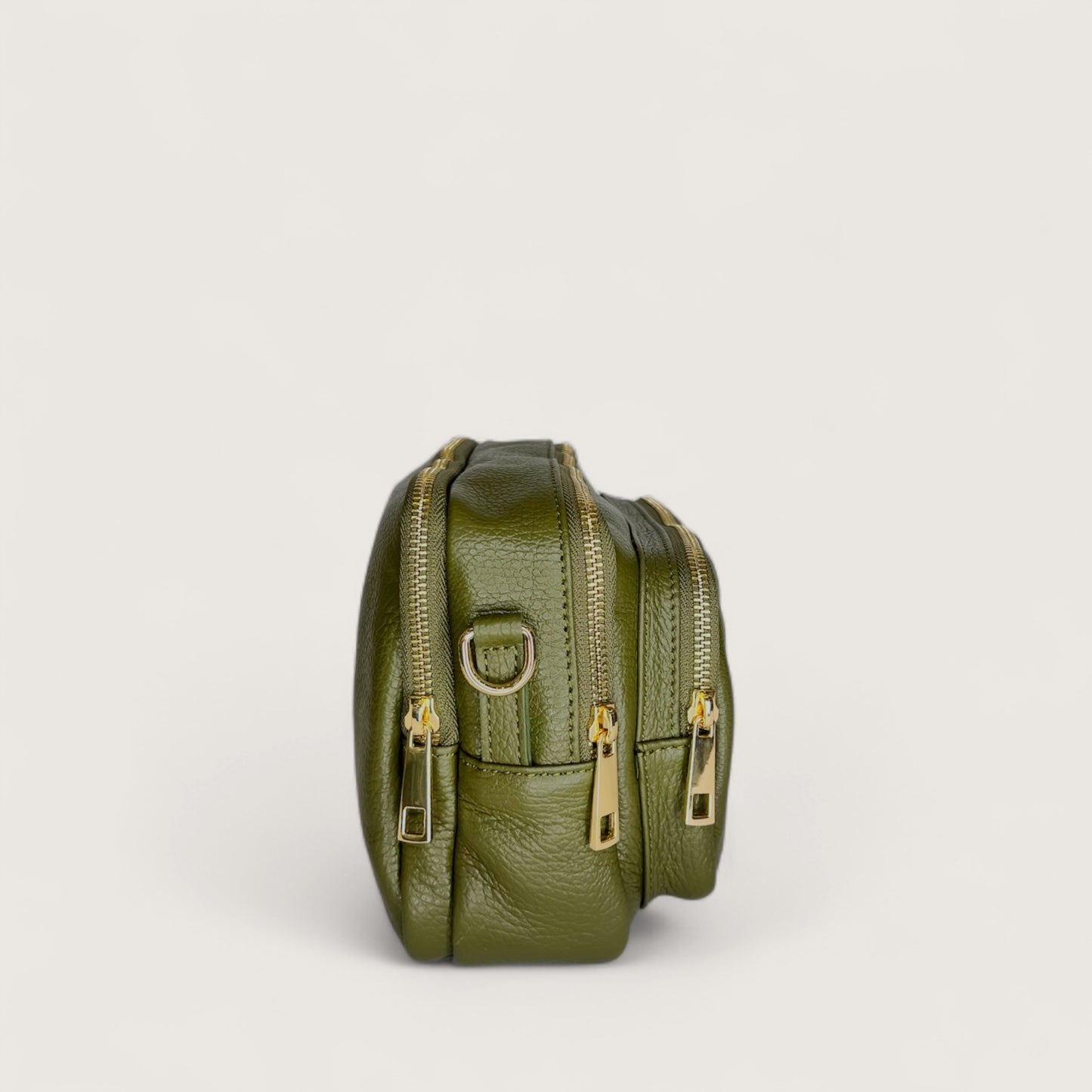 Італійська шкіряна жіноча сумка Piumelli Maira D74 Olive кольору хакі