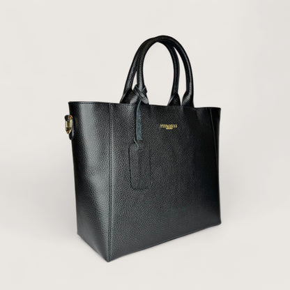 Чорна італійська шкіряна жіноча сумка Piumelli Margot M D28 Black