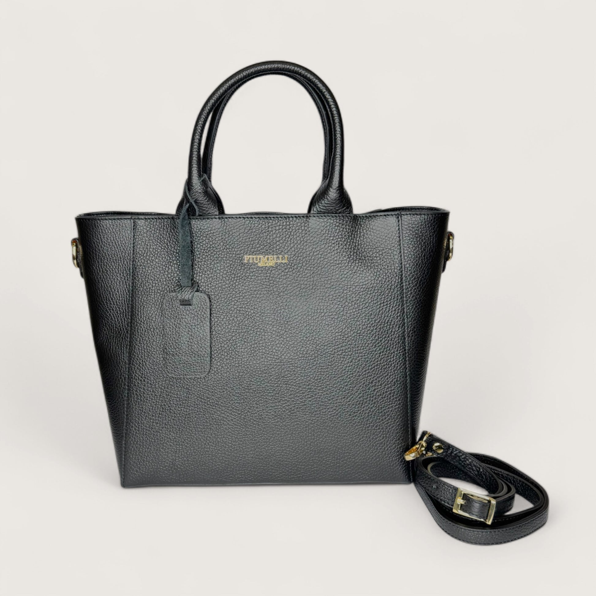 Чорна італійська шкіряна жіноча сумка Piumelli Margot M D28 Black