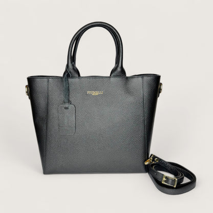 Чорна італійська шкіряна жіноча сумка Piumelli Margot M D28 Black