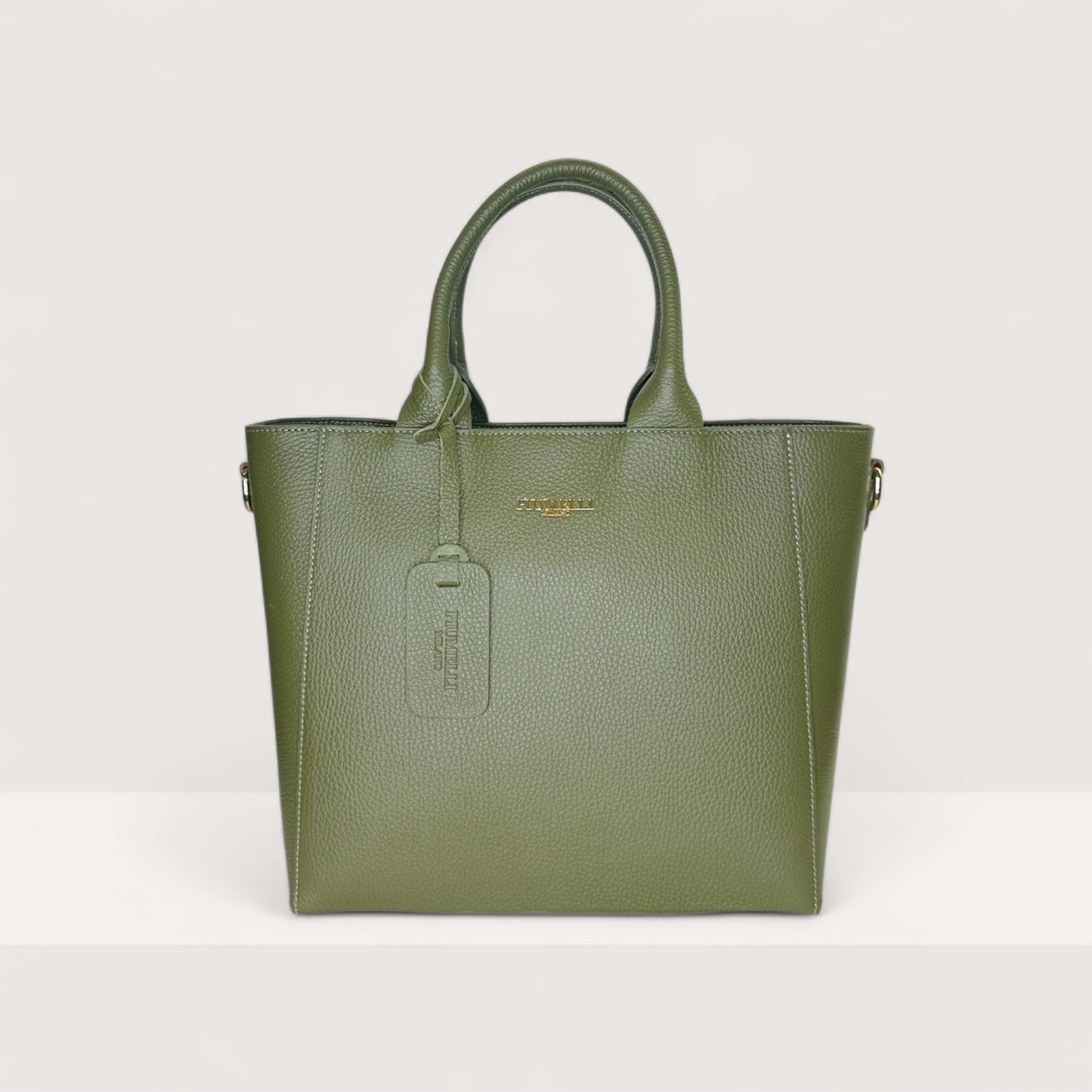 Італійська шкіряна жіноча сумка Piumelli Margot M D74 Olive кольору хакі