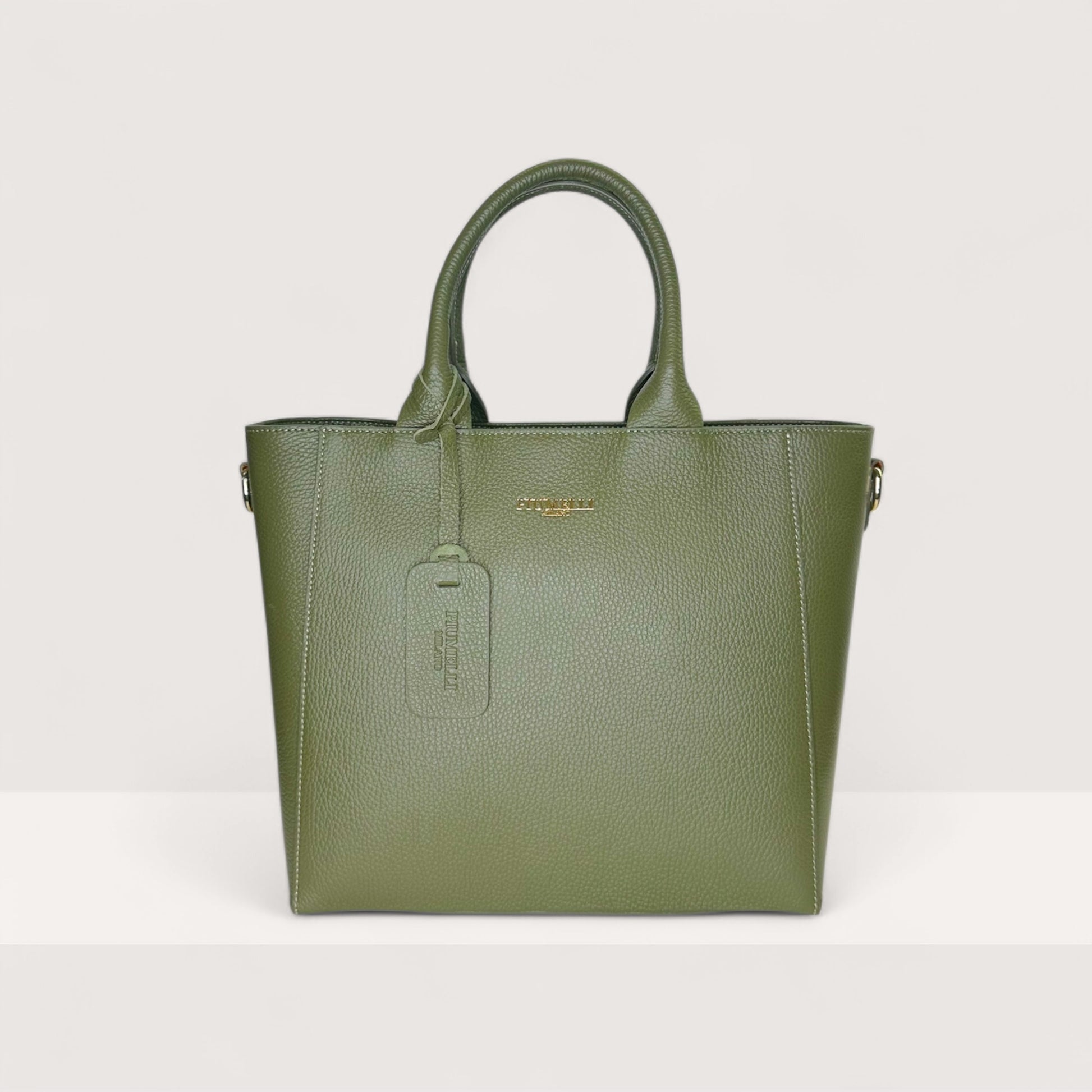 Італійська шкіряна жіноча сумка Piumelli Margot M D74 Olive кольору хакі