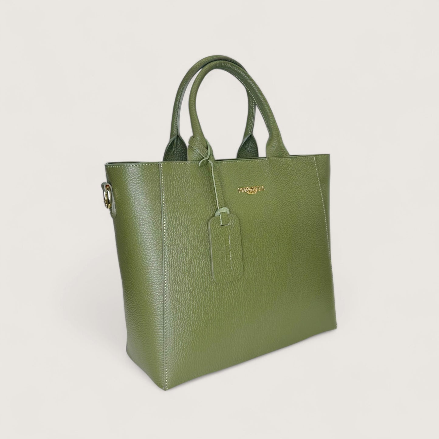 Італійська шкіряна жіноча сумка Piumelli Margot M D74 Olive кольору хакі
