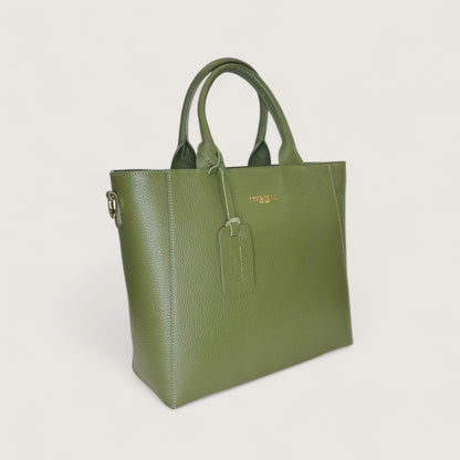 Італійська шкіряна жіноча сумка Piumelli Margot M D74 Olive кольору хакі