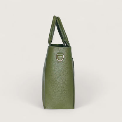 Італійська шкіряна жіноча сумка Piumelli Margot M D74 Olive кольору хакі