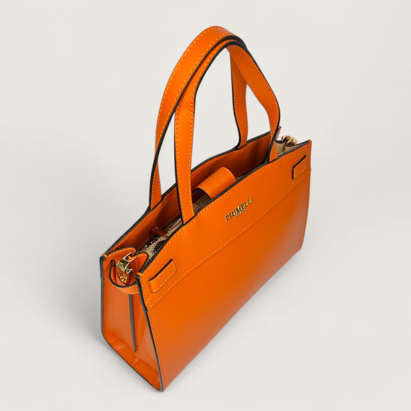 Помаранчева італійська шкіряна жіноча сумка Piumelli Marta M P619 Orange