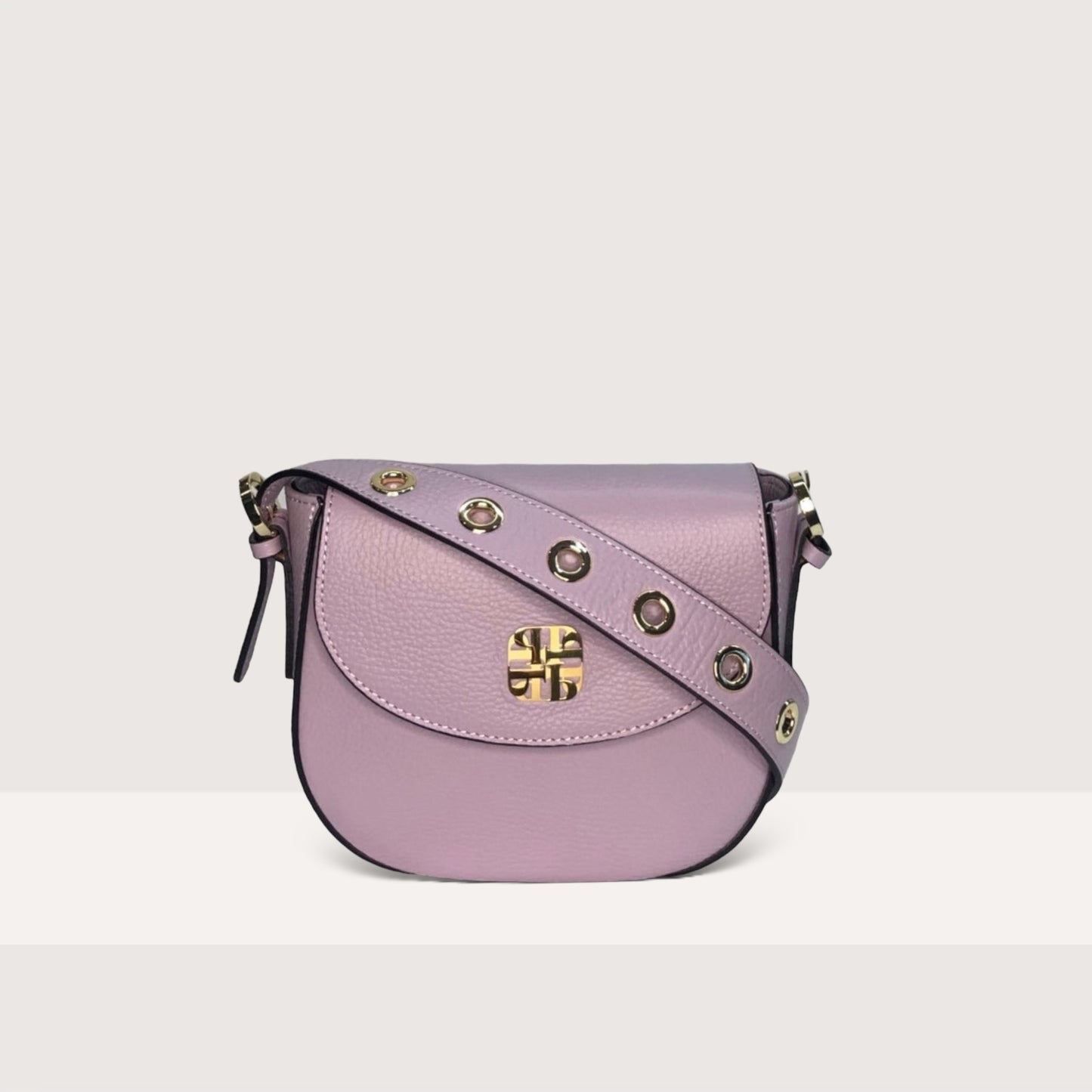 Лілова італійська шкіряна жіноча сумка Piumelli Mini Teresa Logo D55 Lilac