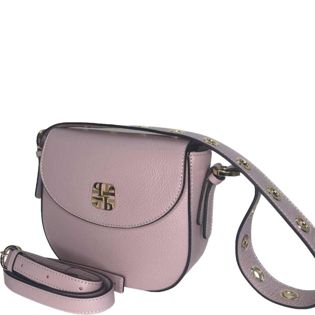 Лілова італійська шкіряна жіноча сумка Piumelli Mini Teresa Logo D55 Lilac