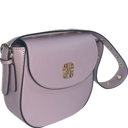 Лілова італійська шкіряна жіноча сумка Piumelli Mini Teresa Logo D55 Lilac