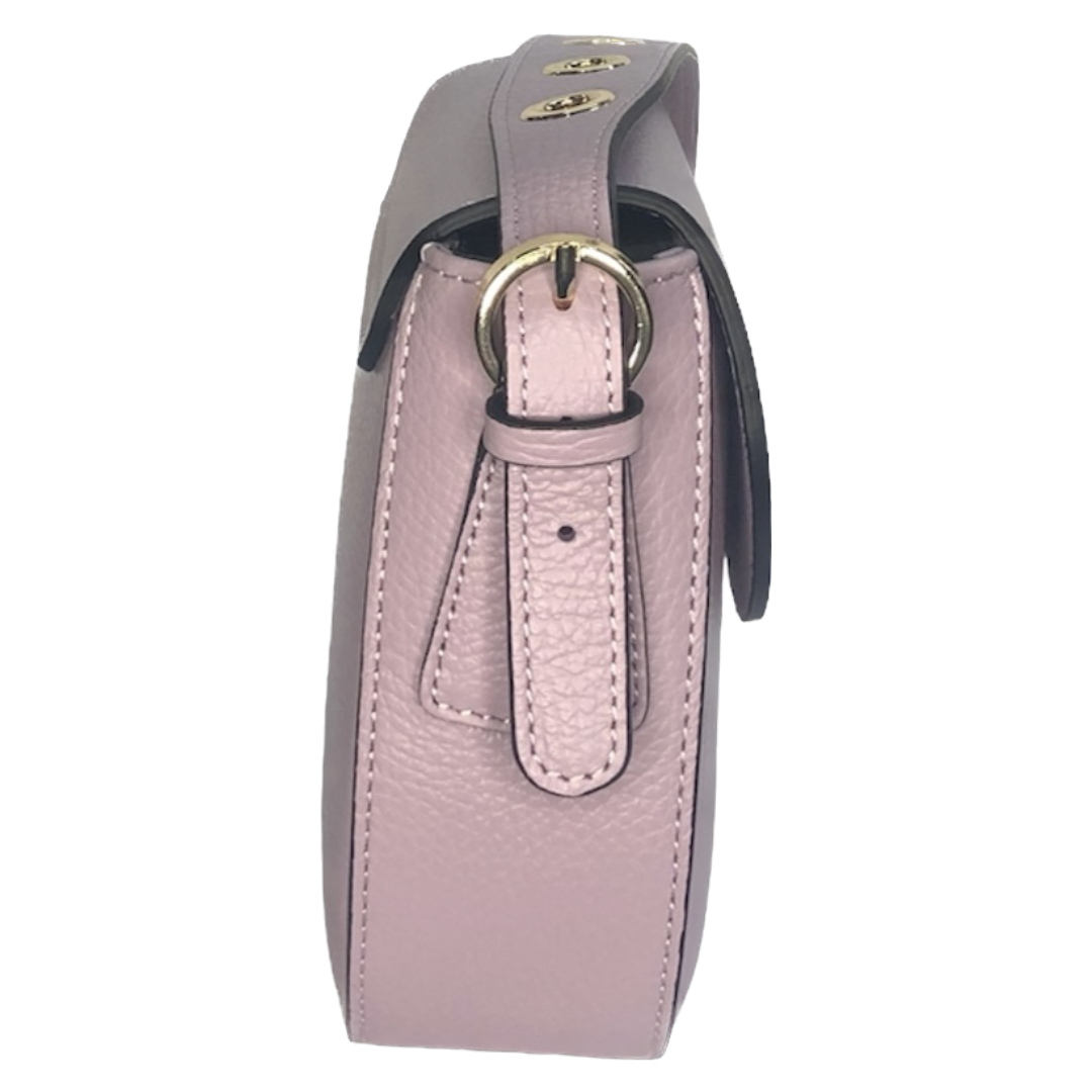 Лілова італійська шкіряна жіноча сумка Piumelli Mini Teresa Logo D55 Lilac
