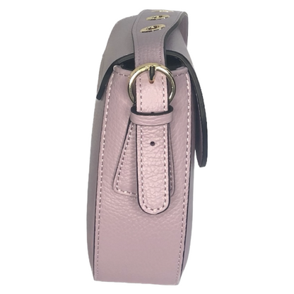 Лілова італійська шкіряна жіноча сумка Piumelli Mini Teresa Logo D55 Lilac