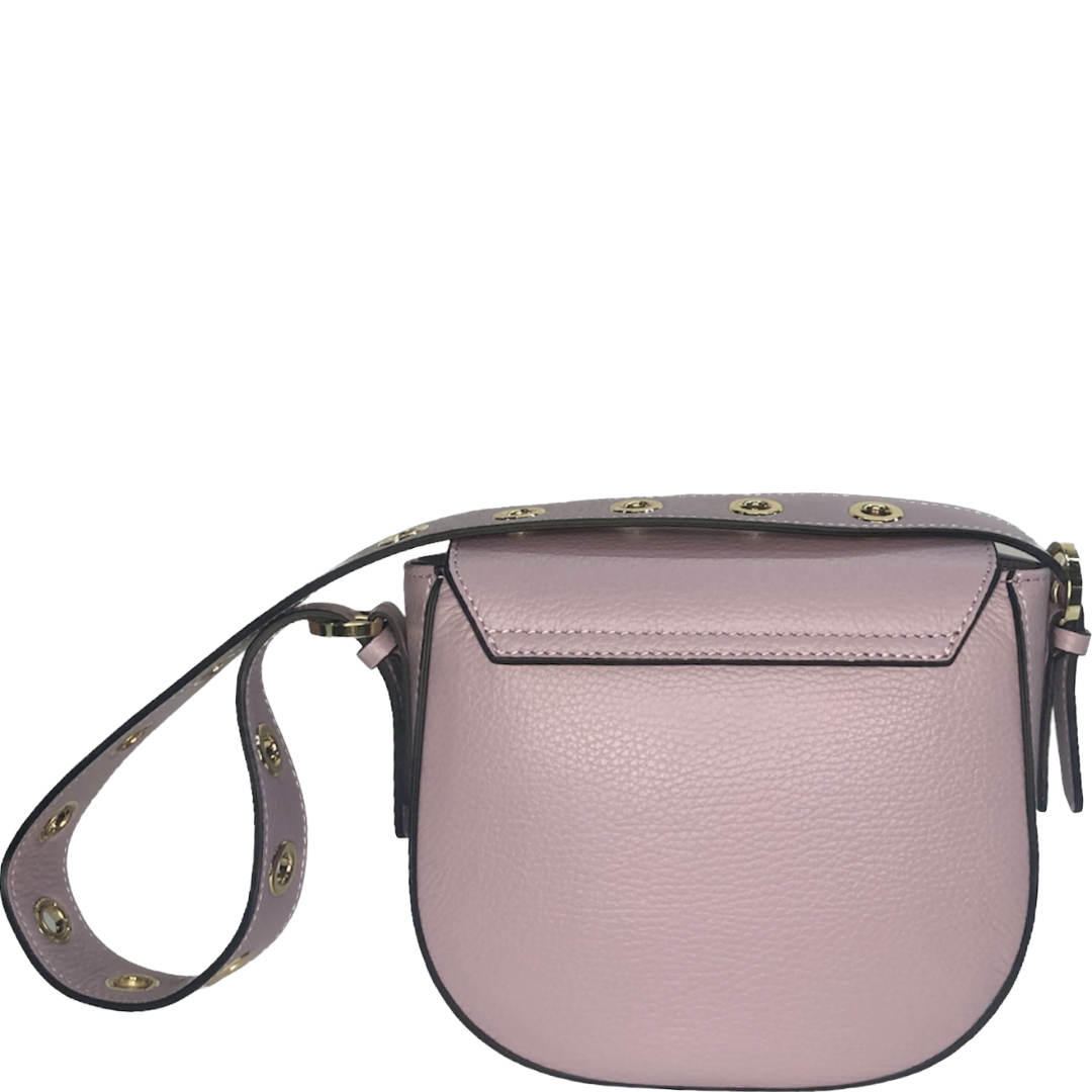 Лілова італійська шкіряна жіноча сумка Piumelli Mini Teresa Logo D55 Lilac