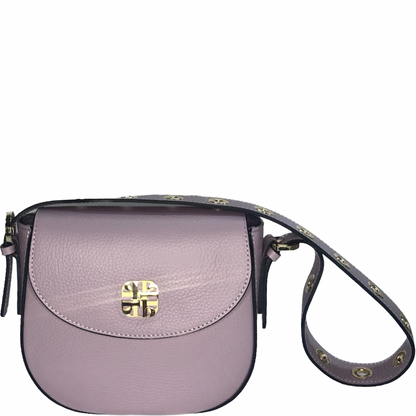 Лілова італійська шкіряна жіноча сумка Piumelli Mini Teresa Logo D55 Lilac