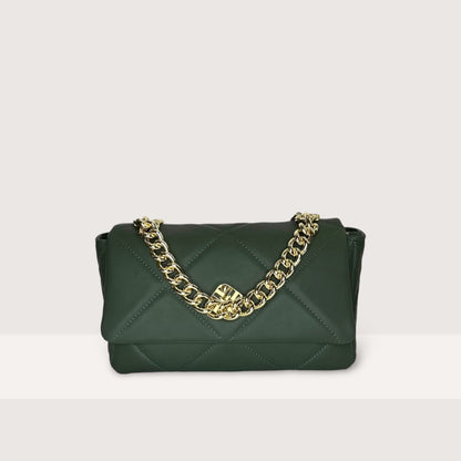 Зелена італійська шкіряна жіноча сумка Piumelli Mira S Bag , S14 Dark Green