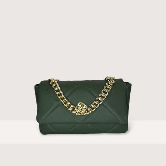 Зелена італійська шкіряна жіноча сумка Piumelli Mira S Bag , S14 Dark Green