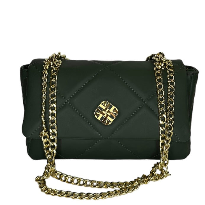 Зелена італійська шкіряна жіноча сумка Piumelli Mira S Bag , S14 Dark Green