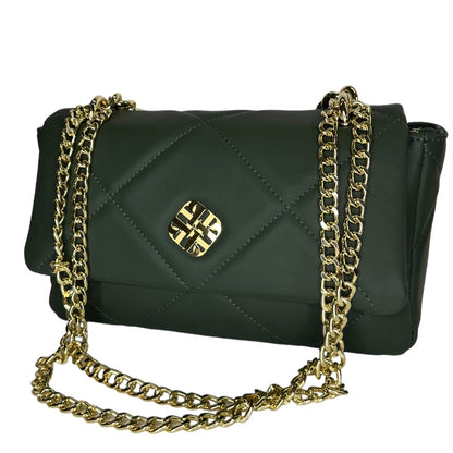 Зелена італійська шкіряна жіноча сумка Piumelli Mira S Bag , S14 Dark Green