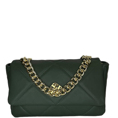 Зелена італійська шкіряна жіноча сумка Piumelli Mira S Bag , S14 Dark Green