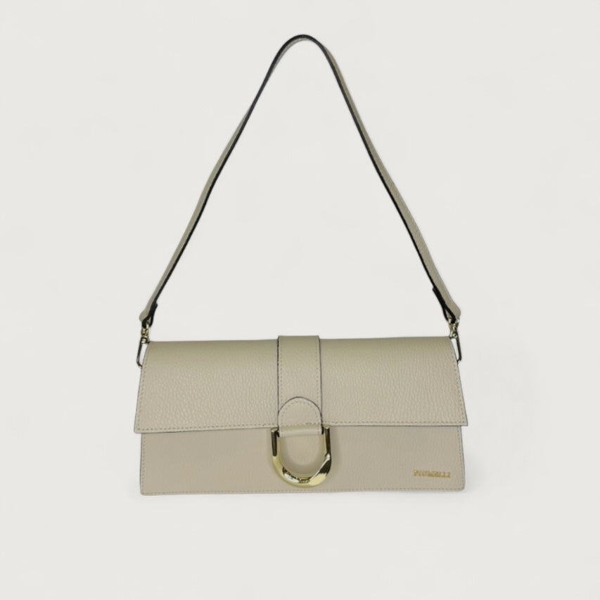 Біла італійська шкіряна жіноча сумка Piumelli Nilda D37 Off White