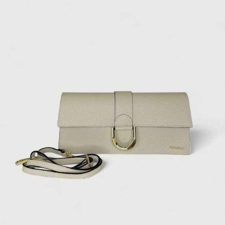 Біла італійська шкіряна жіноча сумка Piumelli Nilda D37 Off White