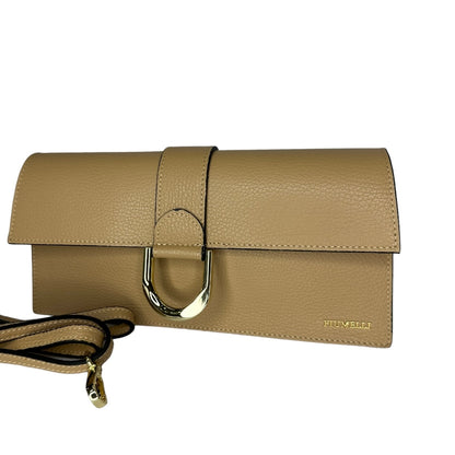 Бежева італійська шкіряна жіноча сумка Piumelli Nilda D81 Warm Beige