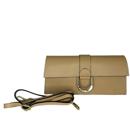 Бежева італійська шкіряна жіноча сумка Piumelli Nilda D81 Warm Beige