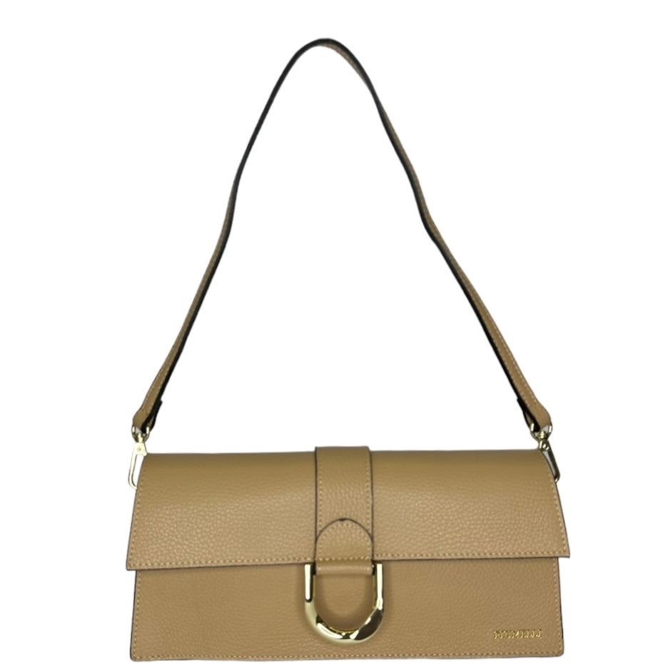 Бежева італійська шкіряна жіноча сумка Piumelli Nilda D81 Warm Beige