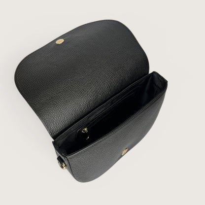 Чорна італійська шкіряна жіноча сумка Piumelli Noa D28 Black