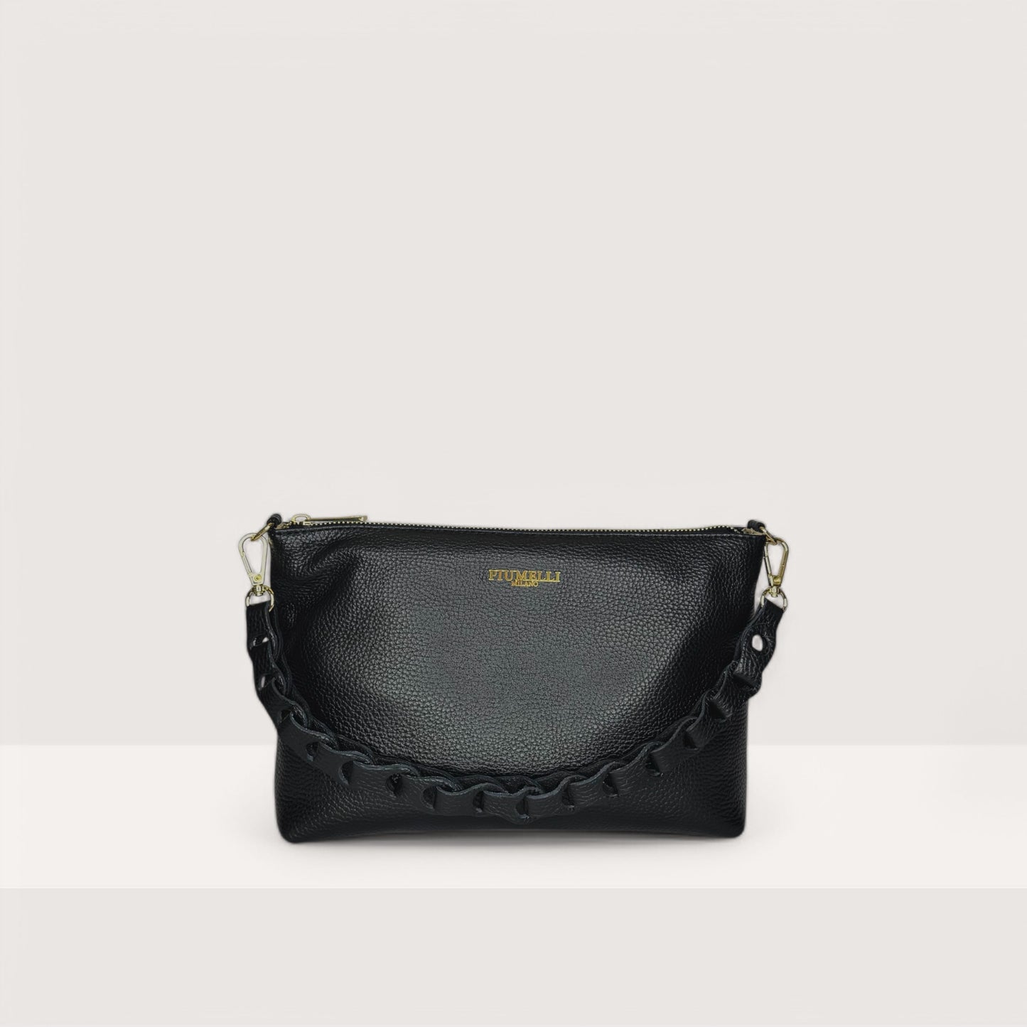 Чорна італійська шкіряна жіноча сумка Piumelli Perla Bag, D28 Black