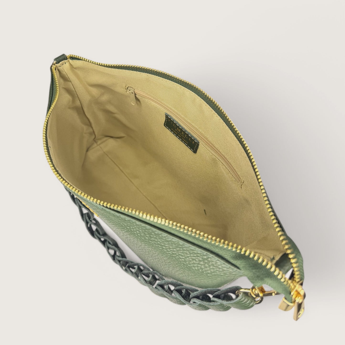 Зелена італійська шкіряна жіноча сумка Piumelli Perla D14 Forest Green