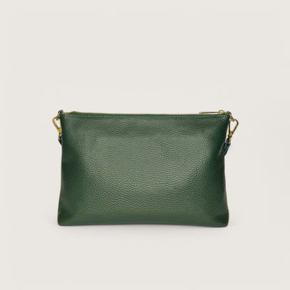 Зелена італійська шкіряна жіноча сумка Piumelli Perla D14 Forest Green