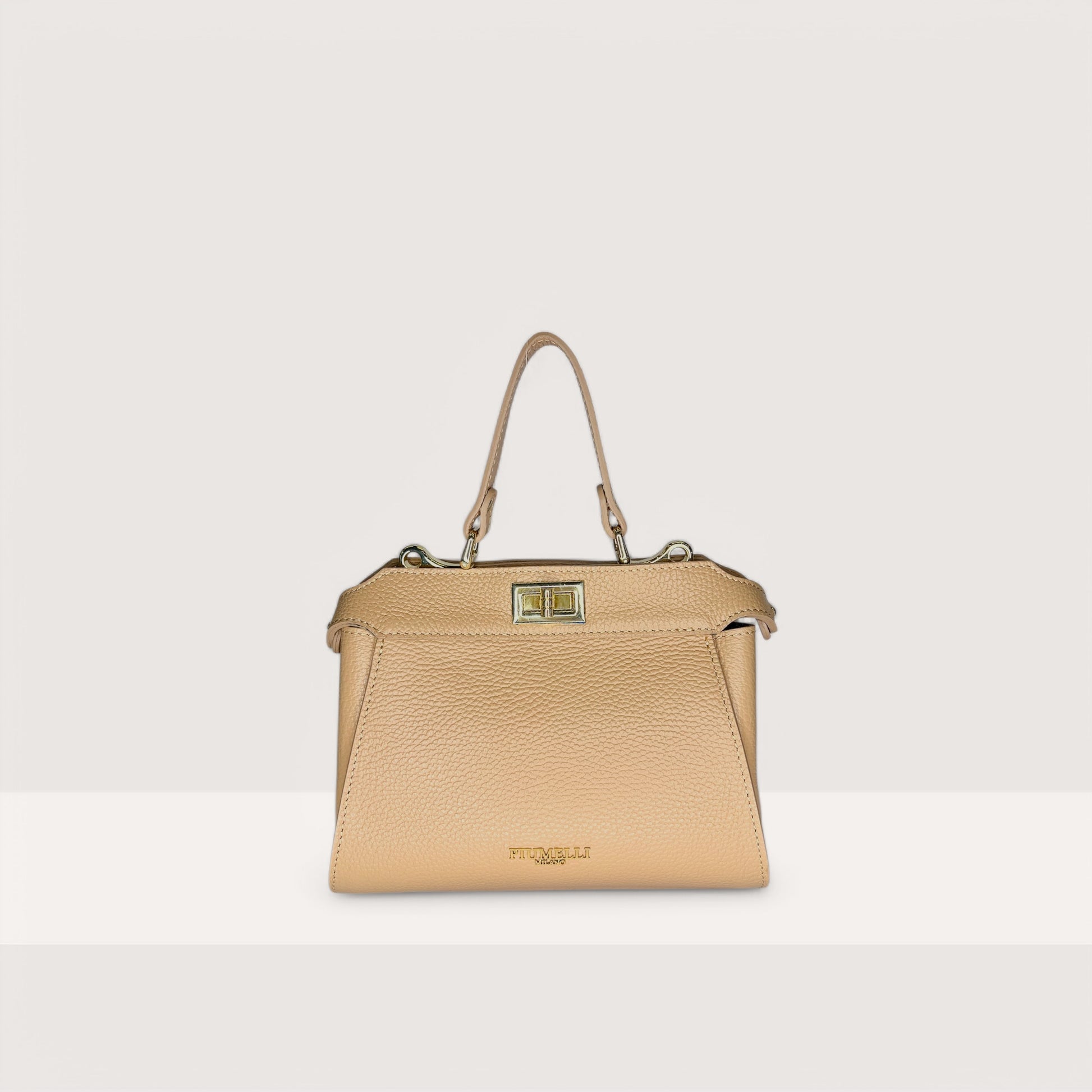 Бежева італійська шкіряна жіноча сумка Piumelli Sharon S D81 Warm Beige