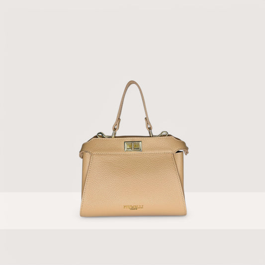 Бежева італійська шкіряна жіноча сумка Piumelli Sharon S D81 Warm Beige