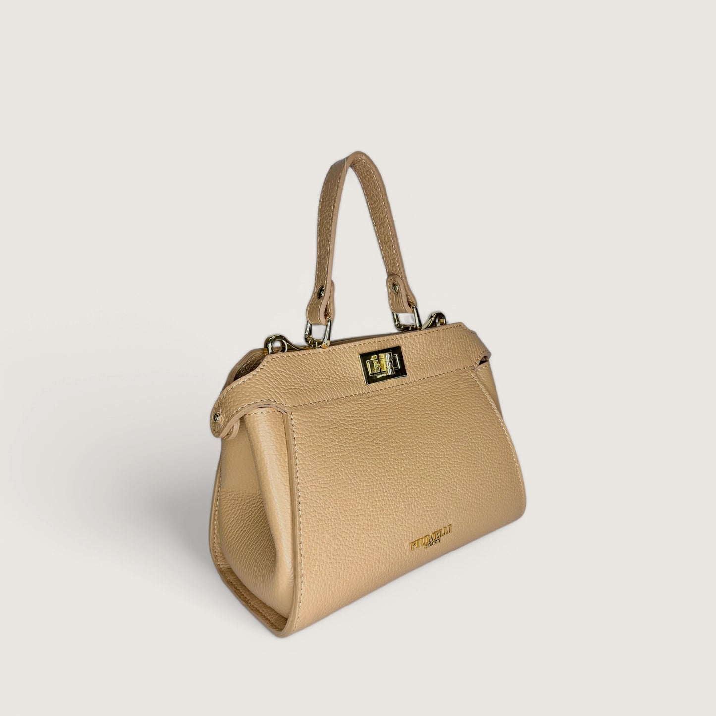 Бежева італійська шкіряна жіноча сумка Piumelli Sharon S D81 Warm Beige