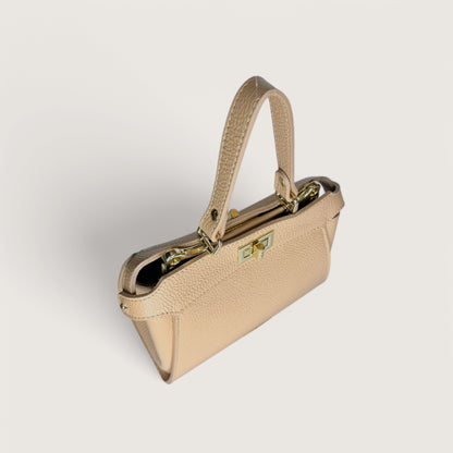 Бежева італійська шкіряна жіноча сумка Piumelli Sharon S D81 Warm Beige
