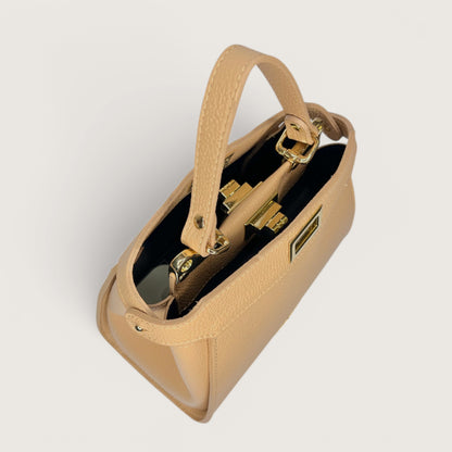 Бежева італійська шкіряна жіноча сумка Piumelli Sharon S D81 Warm Beige