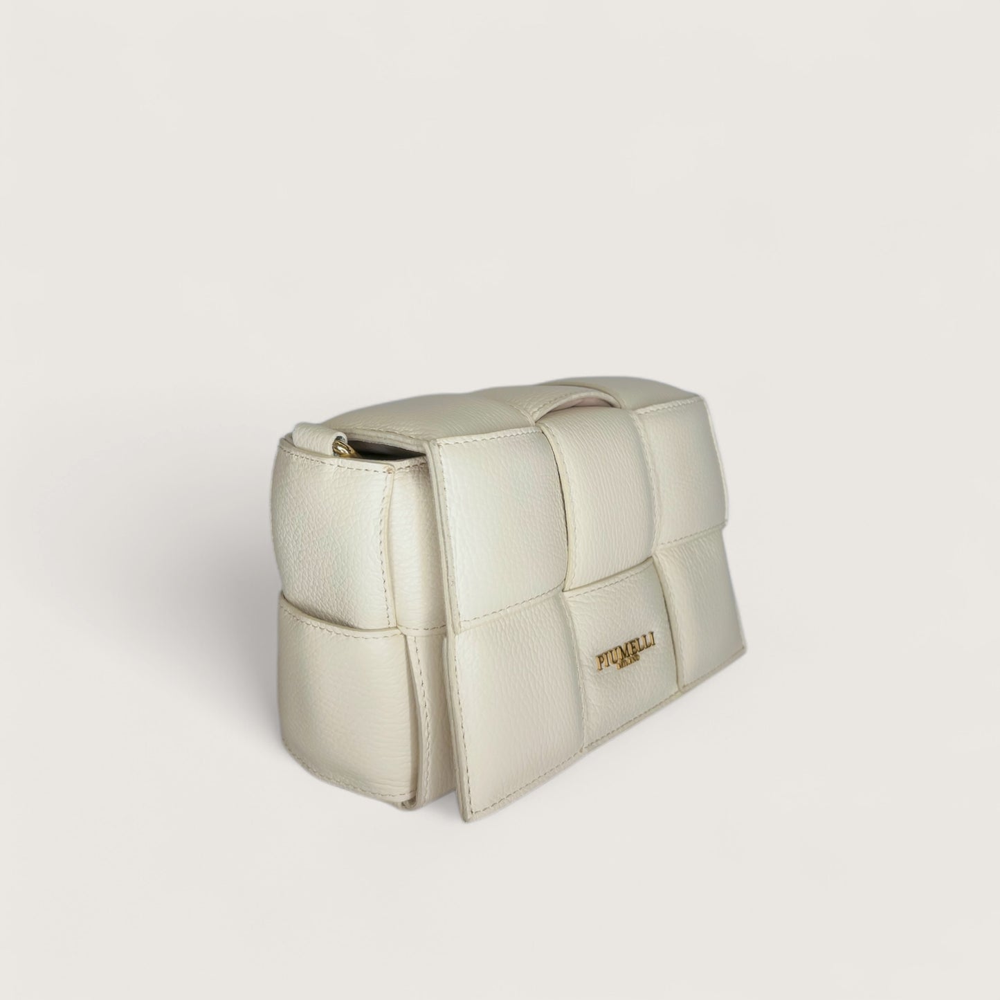 Молочна італійська шкіряна жіноча сумка Piumelli Soleil M Bag, D201 Burro