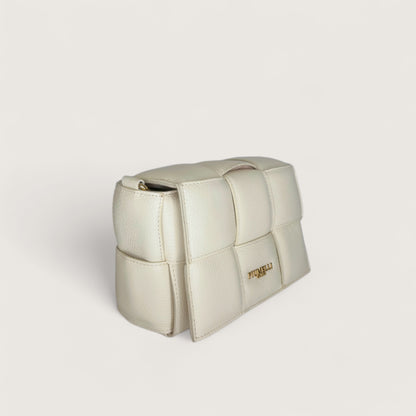 Молочна італійська шкіряна жіноча сумка Piumelli Soleil M Bag, D201 Burro