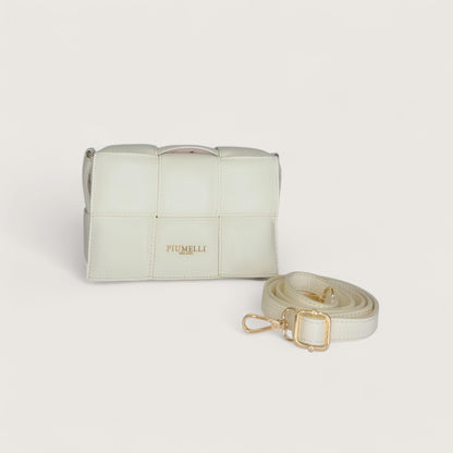 Молочна італійська шкіряна жіноча сумка Piumelli Soleil M Bag, D201 Burro