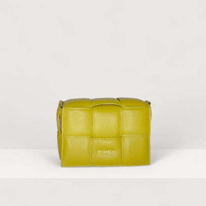 Гірчична італійська шкіряна жіноча сумка Piumelli Soleil M D89 Pistacchio