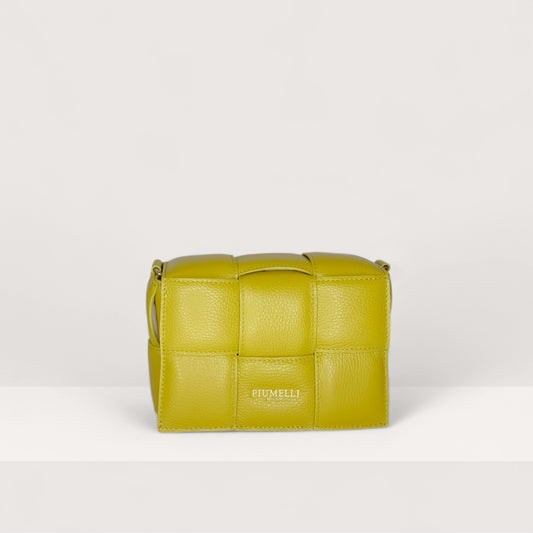 Гірчична італійська шкіряна жіноча сумка Piumelli Soleil M D89 Pistacchio