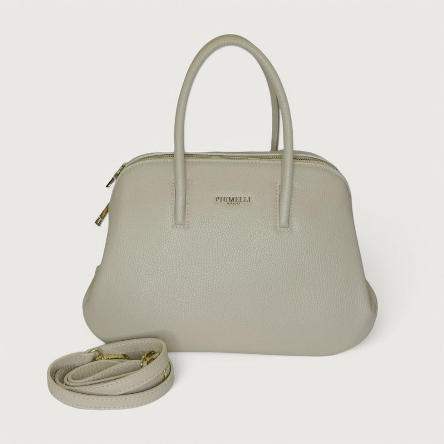 Біла італійська шкіряна жіноча сумка Piumelli Tara M D37 Off White