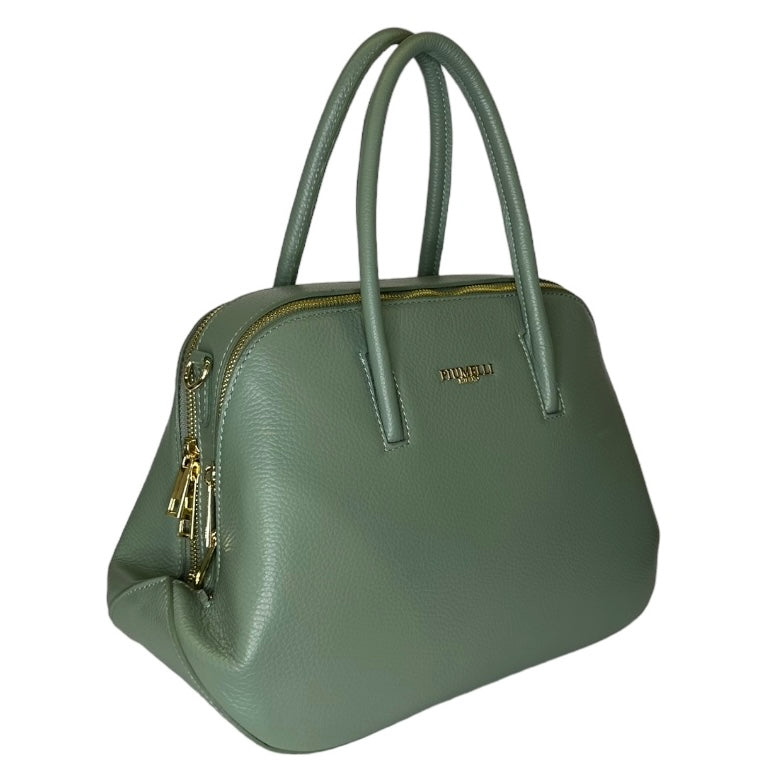 Ментолова італійська шкіряна жіноча сумка Piumelli Tara M D96 Mint