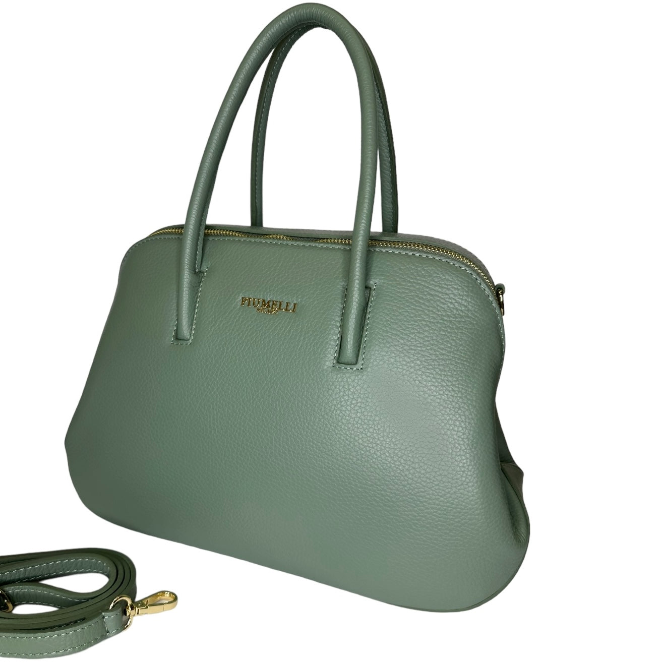 Ментолова італійська шкіряна жіноча сумка Piumelli Tara M D96 Mint