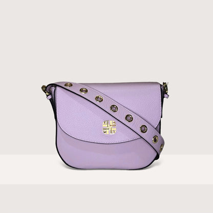 Лілова італійська шкіряна жіноча сумка Piumelli Teresa Logo bag D55 Lilac