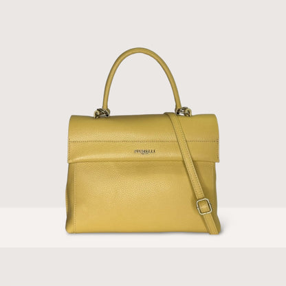 Жовта італійська шкіряна жіноча сумка Piumelli Virna D564 Golden