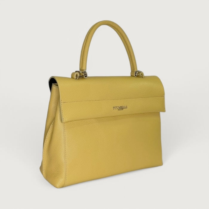 Жовта італійська шкіряна жіноча сумка Piumelli Virna D564 Golden