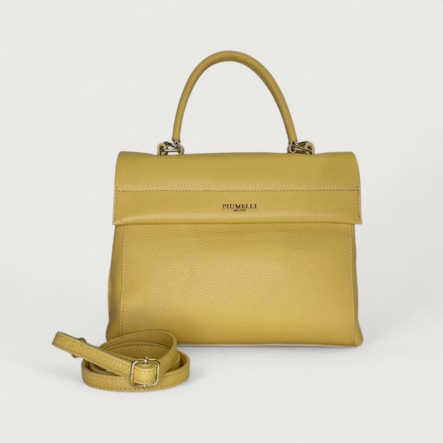 Жовта італійська шкіряна жіноча сумка Piumelli Virna D564 Golden